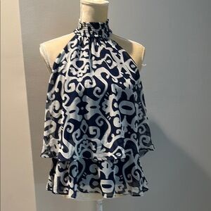 NWT: Navy and White Sleeveless Women's Top